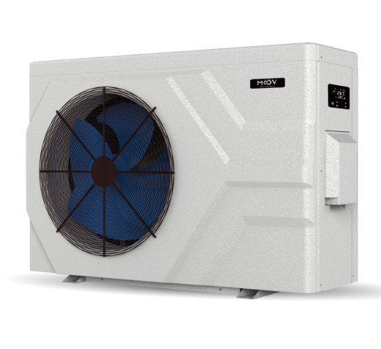 Thermopompe de piscine Moov Inverter à ventilateur latéral, boîtier blanc