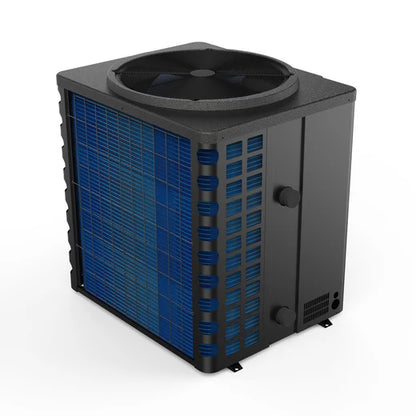 Thermopompe de piscine Moov Inverter MI1400, ventilateur sur le dessus et serpentin
