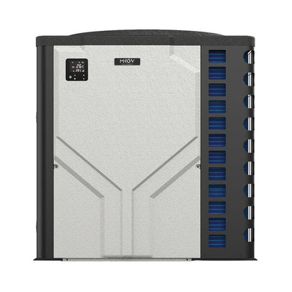 Thermopompe de piscine Moov Inverter MI1400, façade avec écran de commande