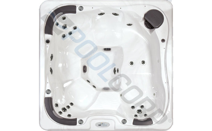 Equinox Spas EQ630L – 5-Person Silver Marble Spa with Black Cabinet