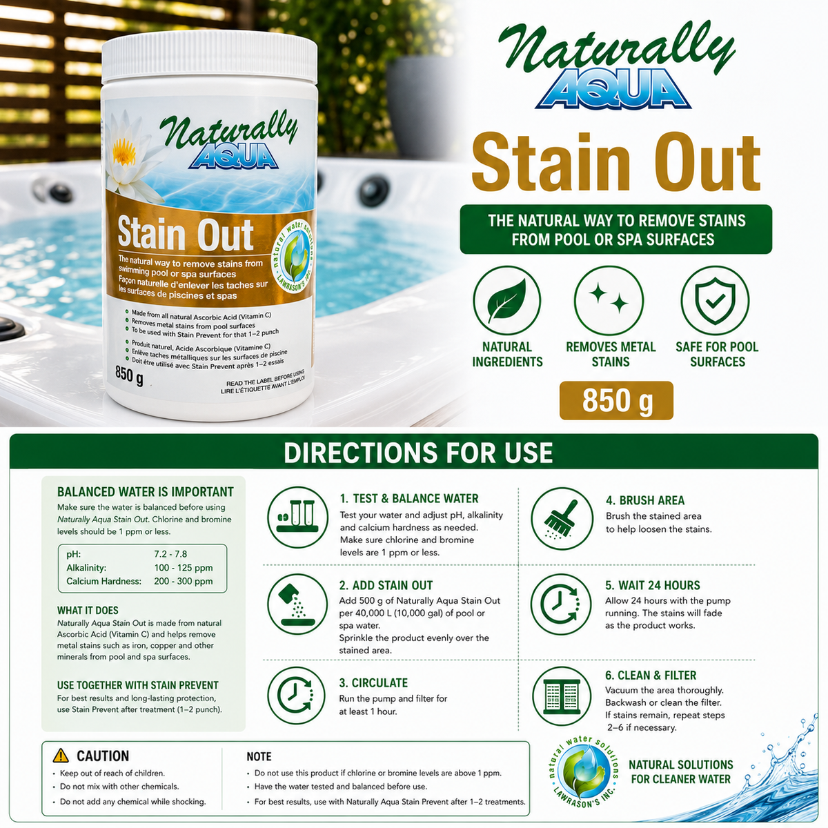 Stain Out – Éliminateur de taches minérales (850 g)
