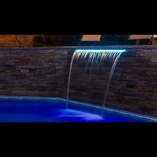 LED Waterfall Rain Effect Sheer 500, 2' Width & 6" Clear Lip, 100 ft 